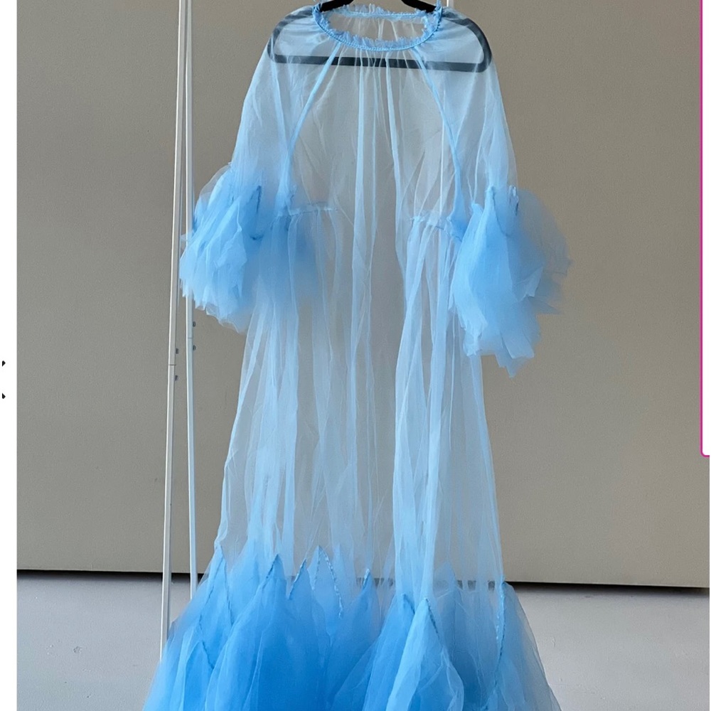 A sheer Dress in Blue
